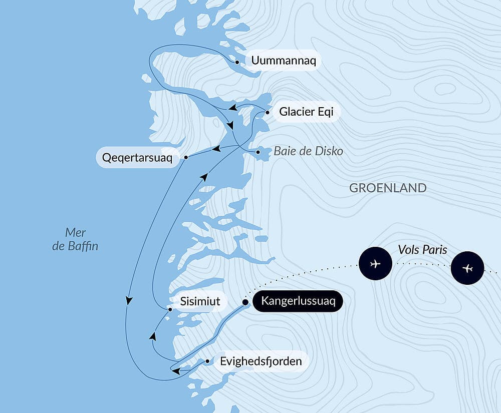 Baie de Disko et villages inuits