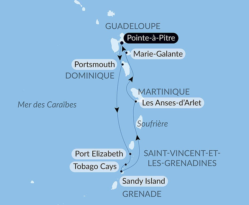 Les îles du Vent à fleur d'eau