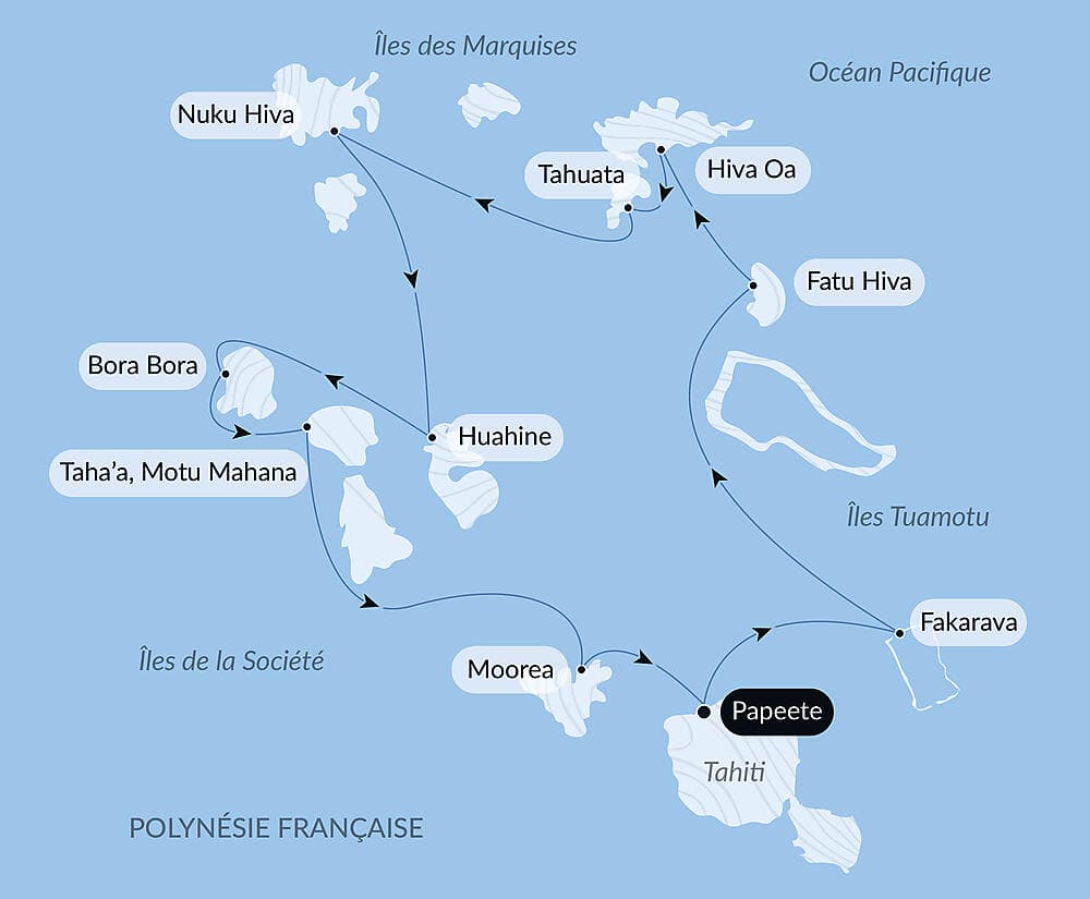 Marquises, Tuamotu et îles de la Société null