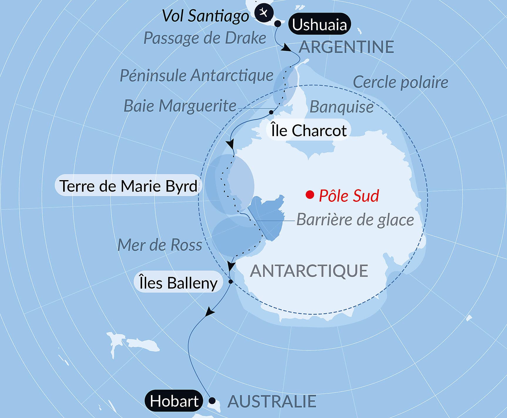 Entre deux continents, terres inexplorées occidentales d'Antarctique