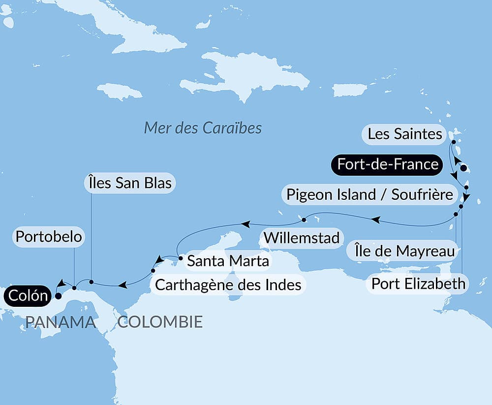 Panama, Colombie et les îles Caraïbes