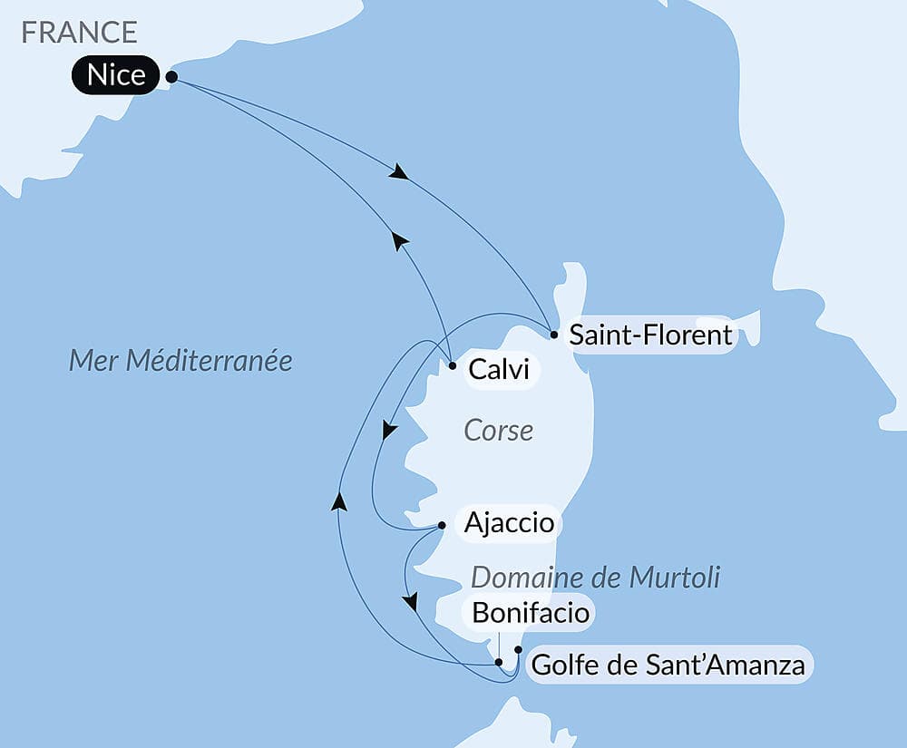 Rivages corses sous les voiles du Ponant null