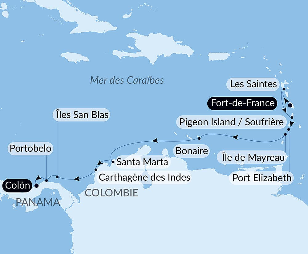 Panama, Colombie et les îles Caraïbes